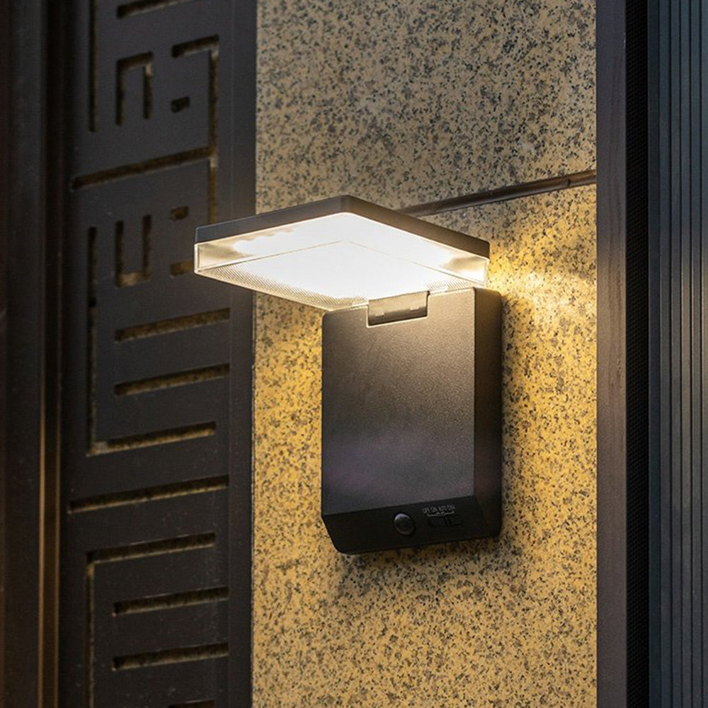 Orr Modern Design Kleine LED Wandlamp Zwart Sensor Solar Buiten