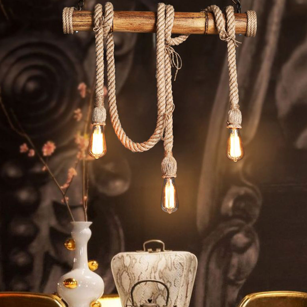 Alessio Vintage Hanglampen Hout Metaal Slaapkamer Woonkamer Eetkamer