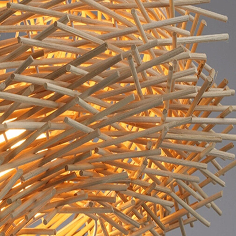 Ozawa Houten Vogelnest Rotan Hanglamp Bruin/Hout Woonkamer/Slaapkamer