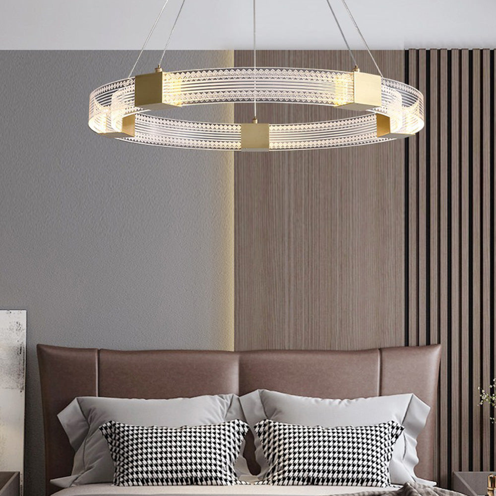 Evette Modern Ronde/Ovaal LED Hanglamp Acryl/Metaal Goud Slaap/Woon/Eetkamer