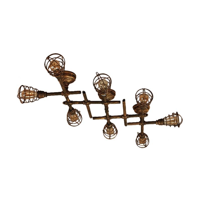Alessio Industriële Design Multi-inbouw Plafondlamp Woonk/Eetkamer Messing