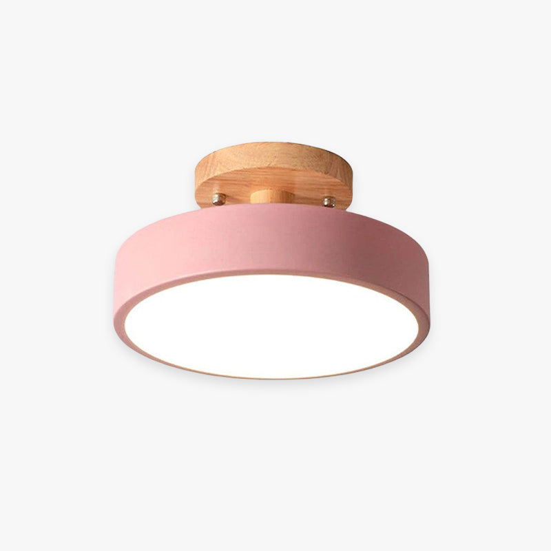 Quinn Moderne LED Plafondlamp Hout/Acryl Hout/Wit/Roze/Groen/Grijs Slaap/Eet/Woonkamer
