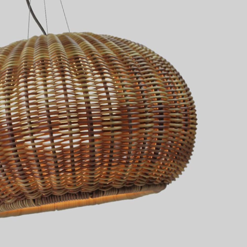 Ritta Retro Lantern Goud Hanglamp Rotan Bamboe/Acryl Slaapkamer