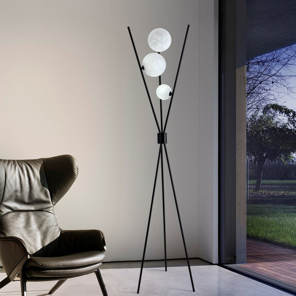 Valentina Driepoot Vloerlamp/Tafellamp Zwart Metaal  PLA Woonkamer/Slaapkamer