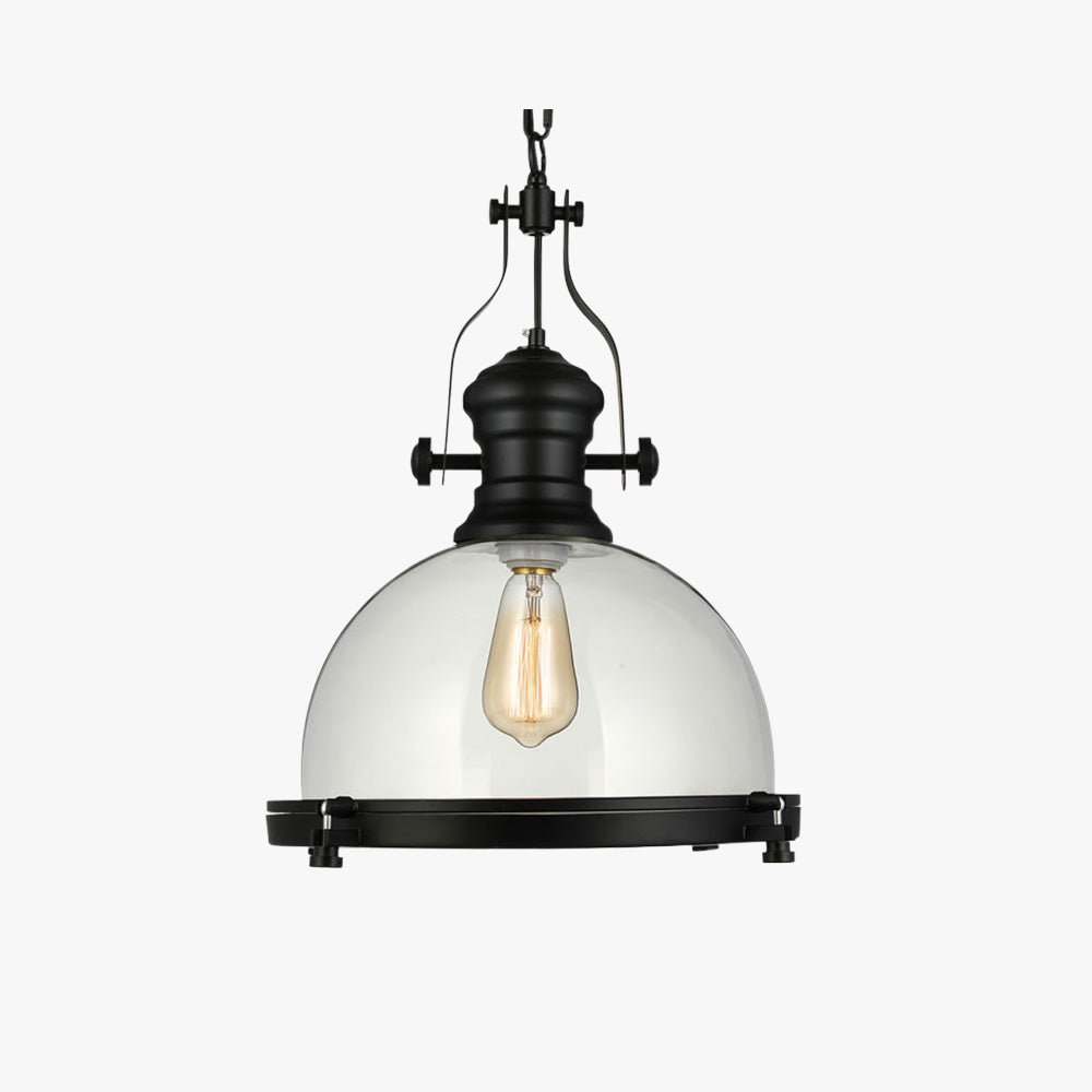 Alessio Design Retro Ronde LED Hanglampen Zwart Glas Metaal Eetkamer