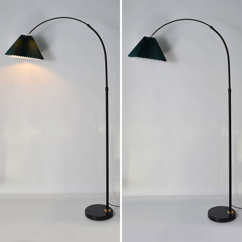 Eryn Moderne LED Vloerlamp Grijs Groen Geel Metaal Stof Woonkamer