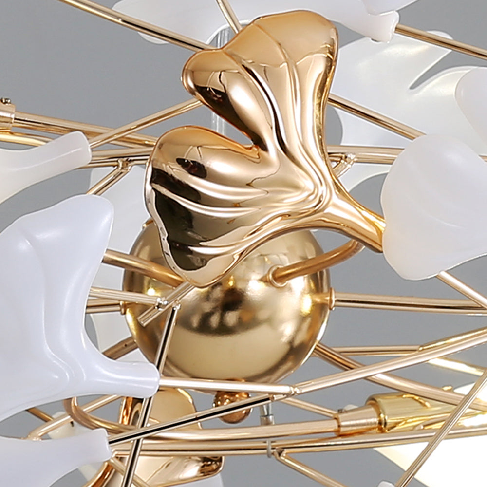 Olivia Flowerpot LED Hanglamp Wit Gouden Metaal Woonkamer Eetkamer