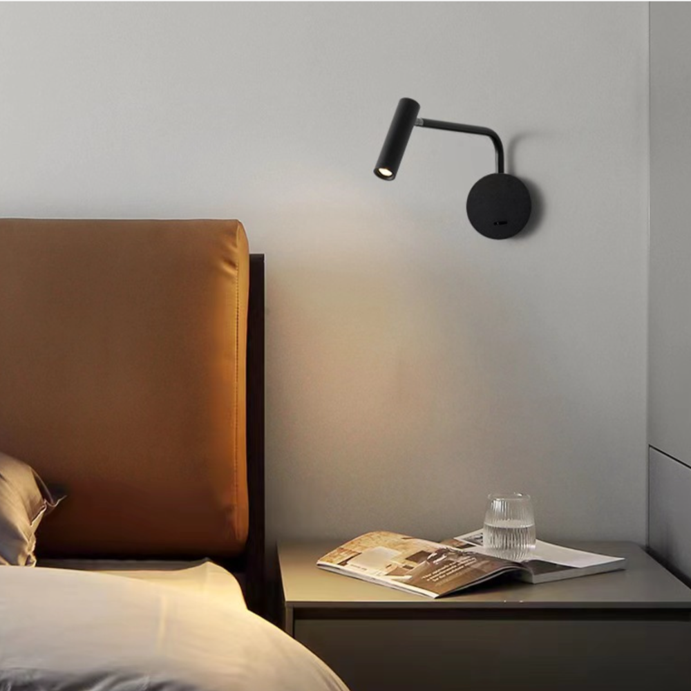 Orr Kleine LED Wandlampen Zwart Metaal Acryl Slaapkamer Eetkamer