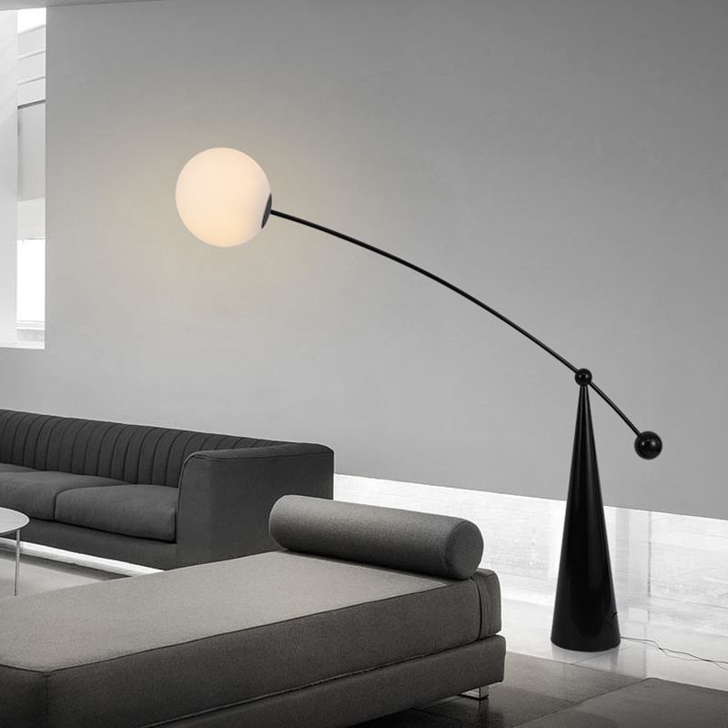 Valentina Moderne Glazen Bollen LED Vloerlampen Zwart Metaal Glas Woonkamer