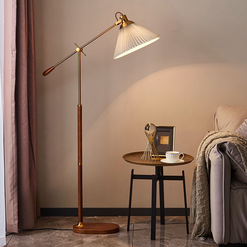 Ozawa Retro Design LED Vloerlamp Geplooid  Metaal/Hout Woonkamer/Slaapkamer