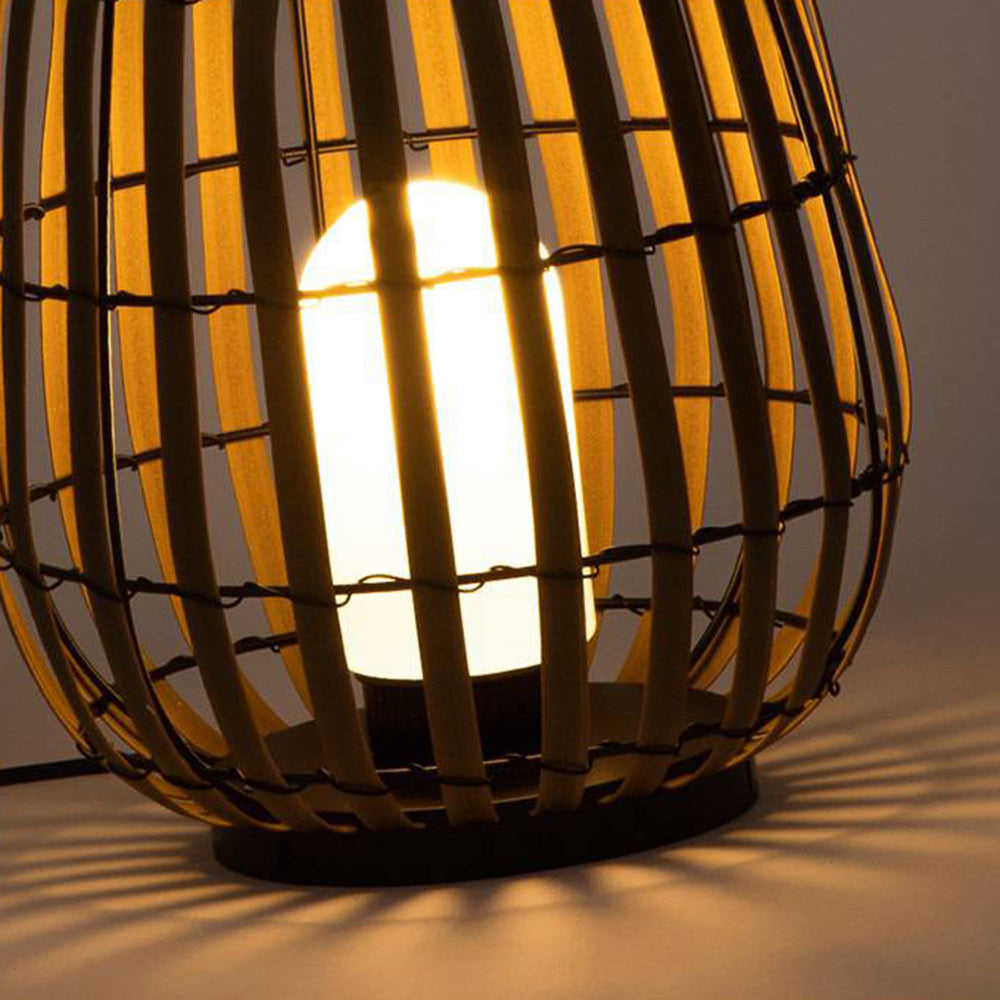 Muto Retro Design LED Buitenlamp Metaal Bamboe Buiten Tuin
