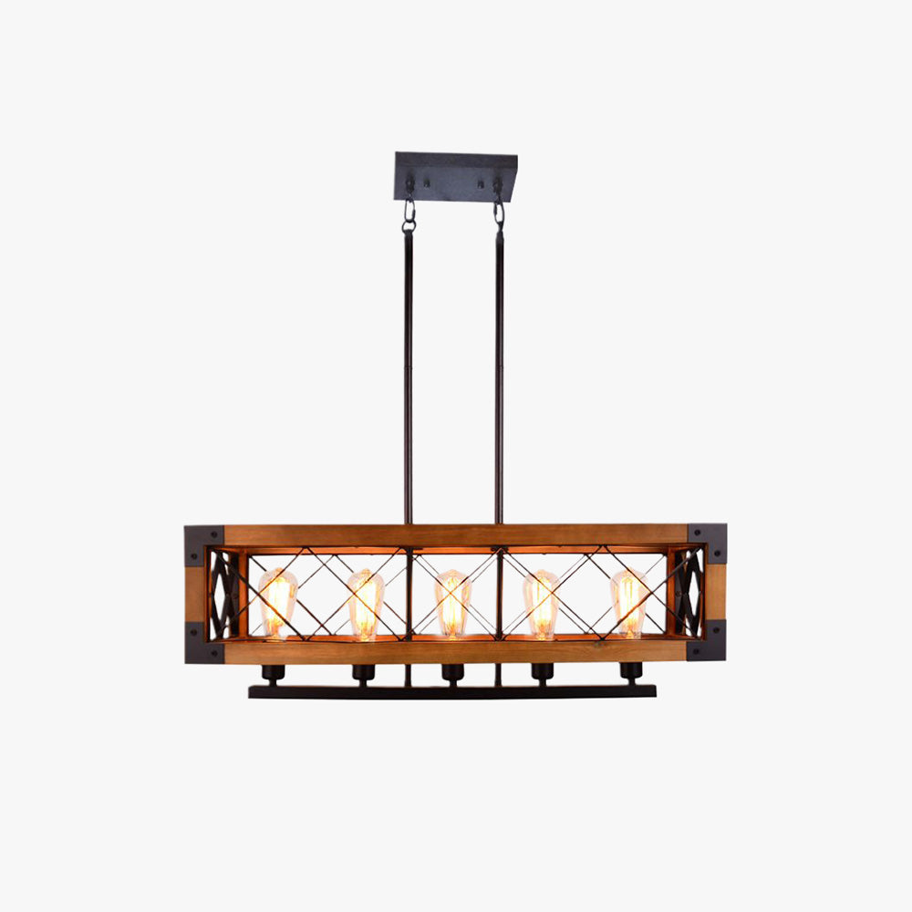 Alessio Industriele LED Hanglamp Metaal Hout Woonkamer Eetkamer