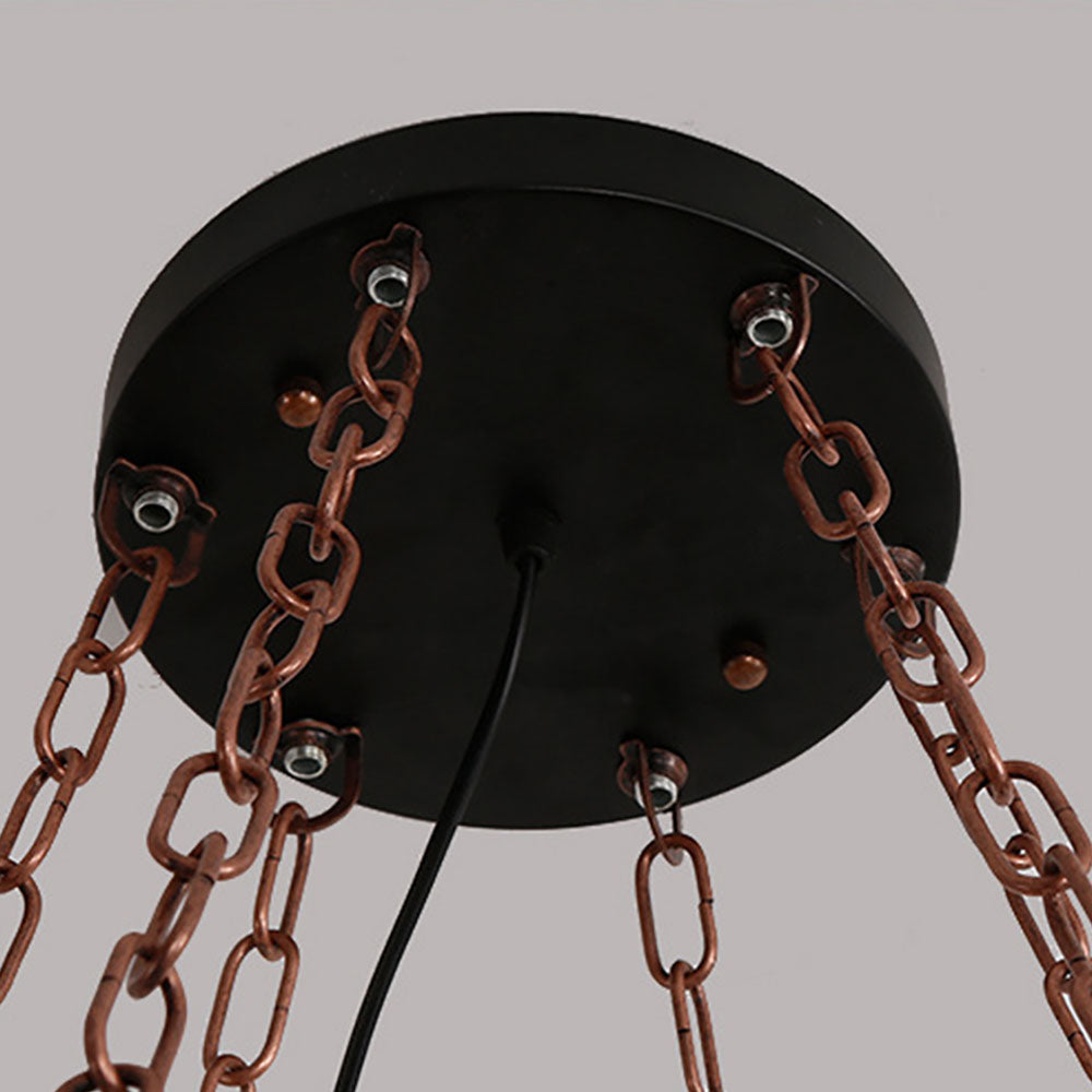 Austin Retro Metal/Wood Lantern Pendant Light, Walnut