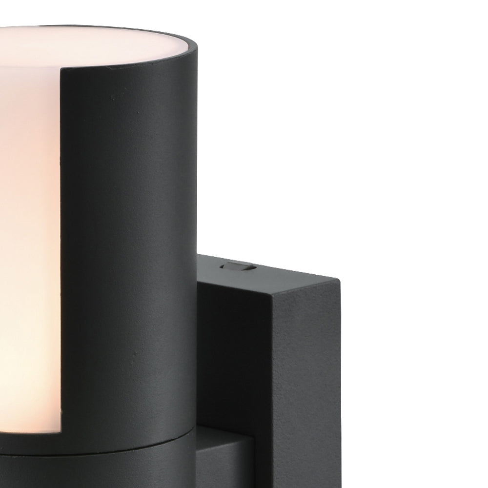 Pena Moderne LED Kubus Buitenlamp Zonne Metaal Zwart Tuin/Stoeprand/Balkon
