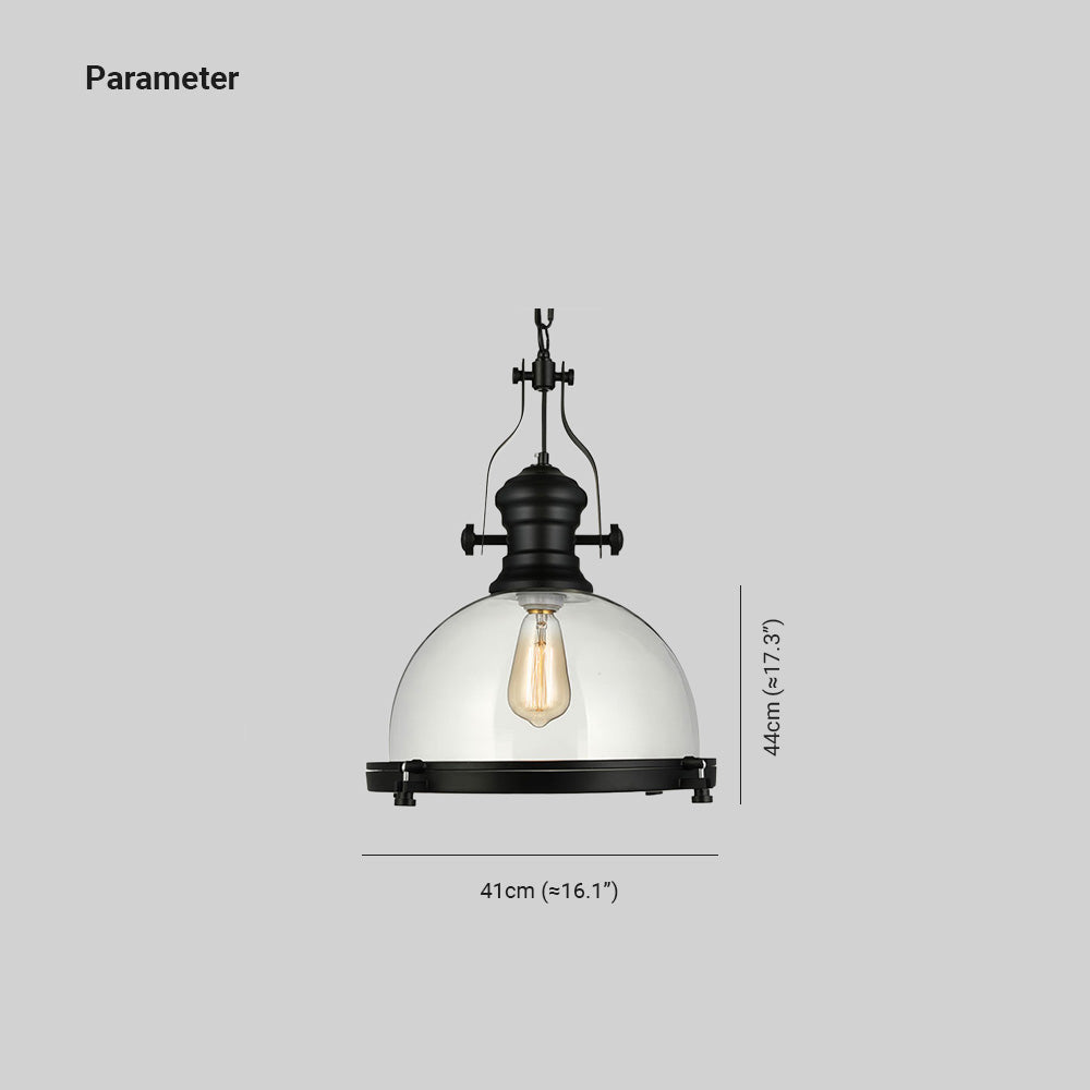 Alessio Design Retro Ronde LED Hanglampen Zwart Glas Metaal Eetkamer