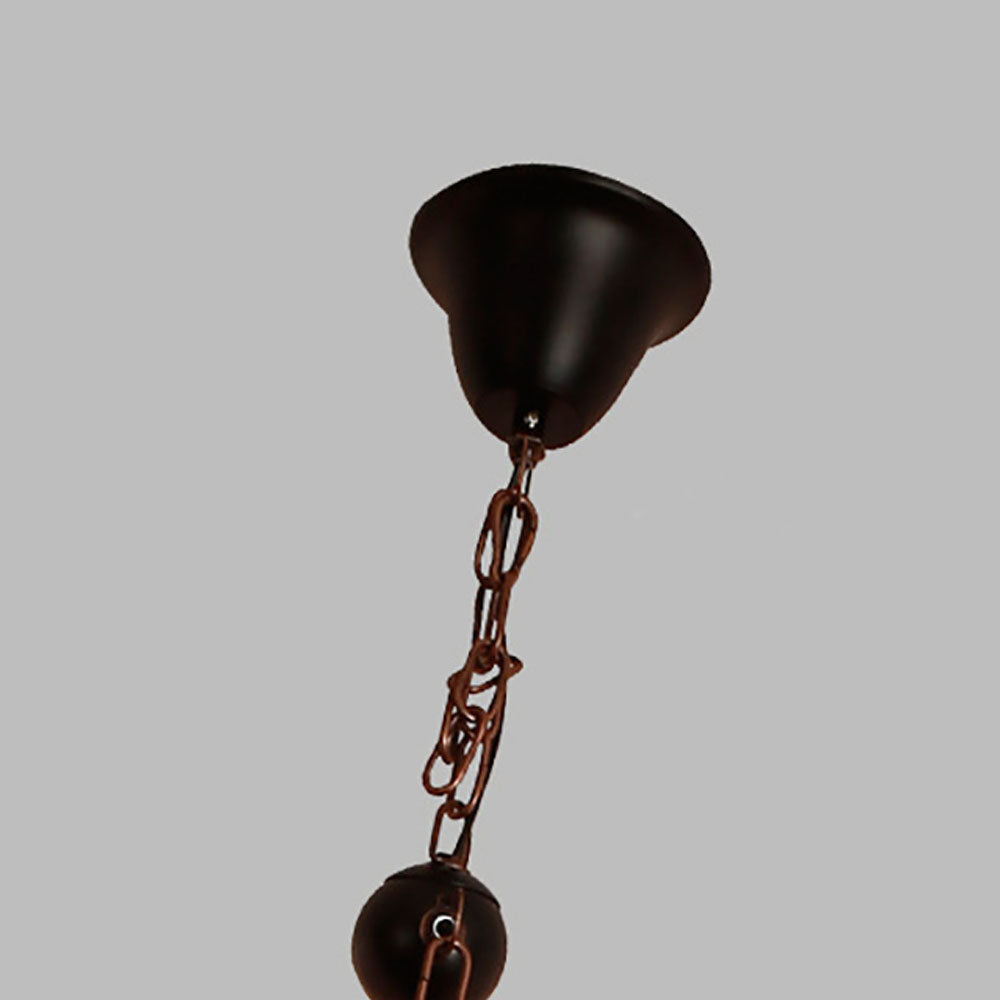 Austin Retro 14 Lantern Wood/Metal Chandelier