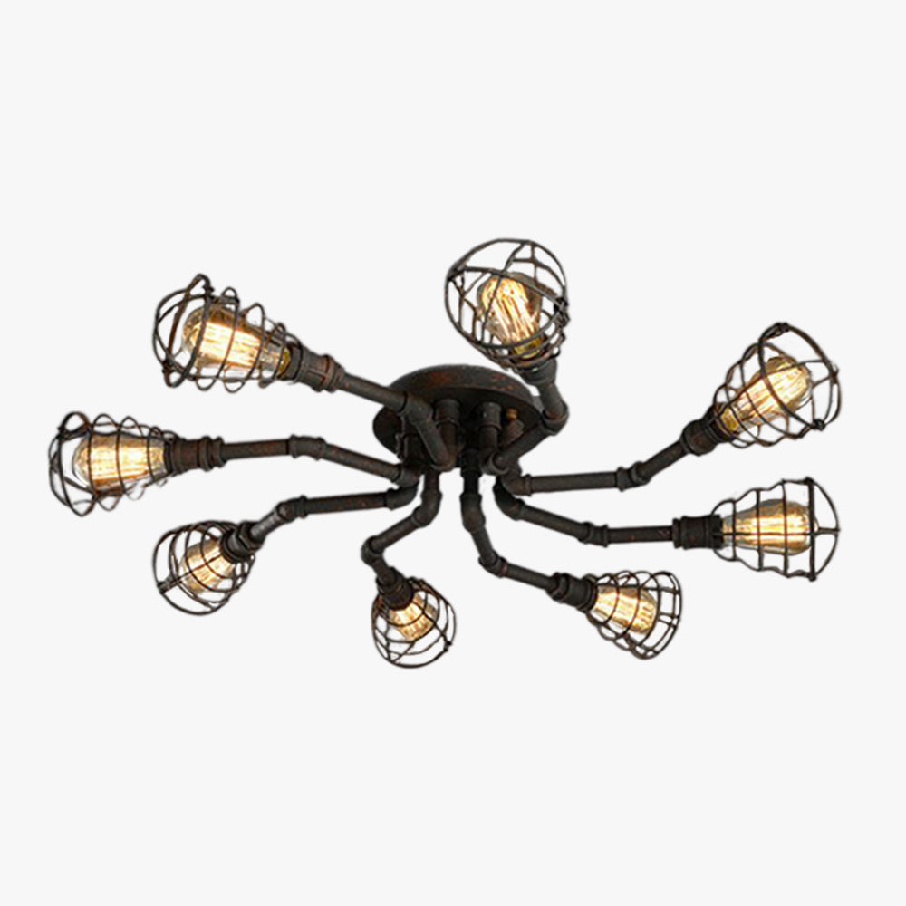 Alessio Industriele LED Plafondlamp Zwart/Messing Metaal Woon/Slaapkamer