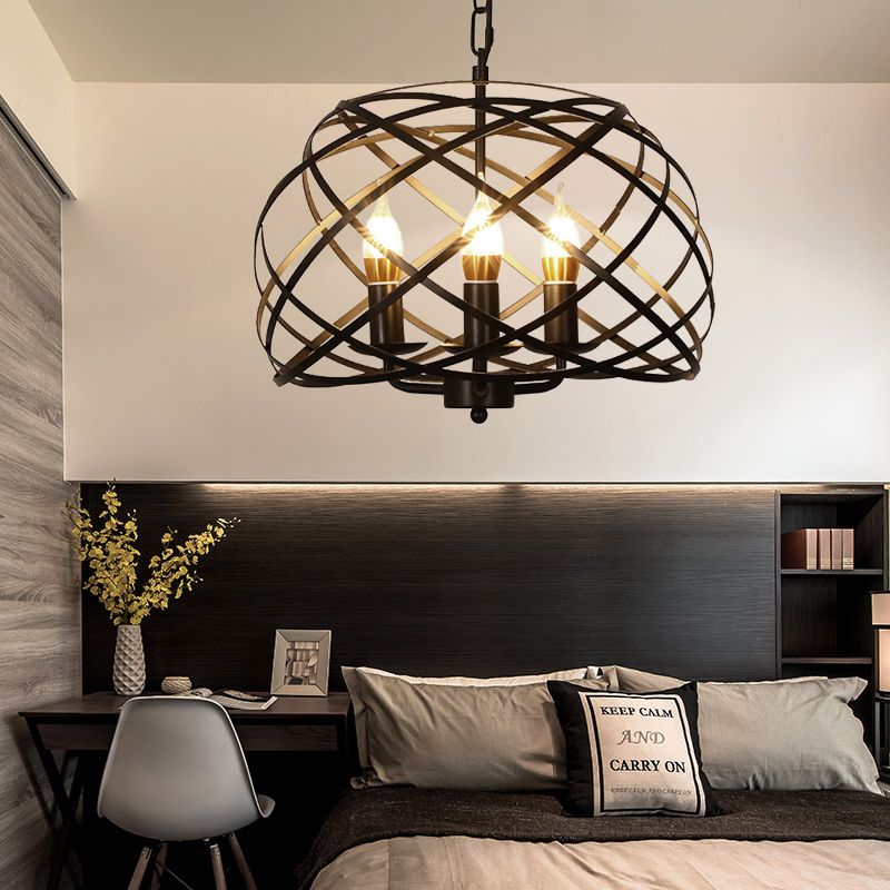Alessio Vintage Retro Stylish Open Cage Candle Chandelier