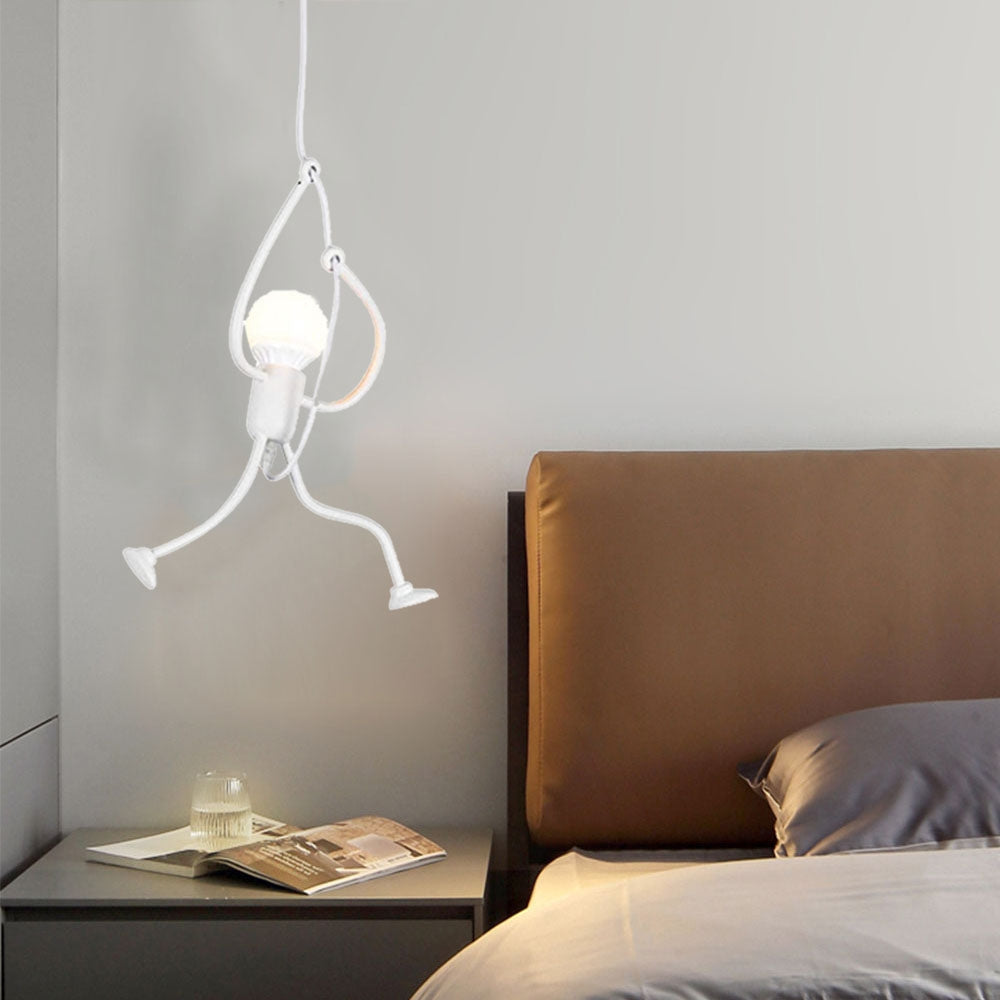 Salgado Retro Design Man LED Hanglamp Metaal Zwart/Wit Slaap/Woon/Eetkamer