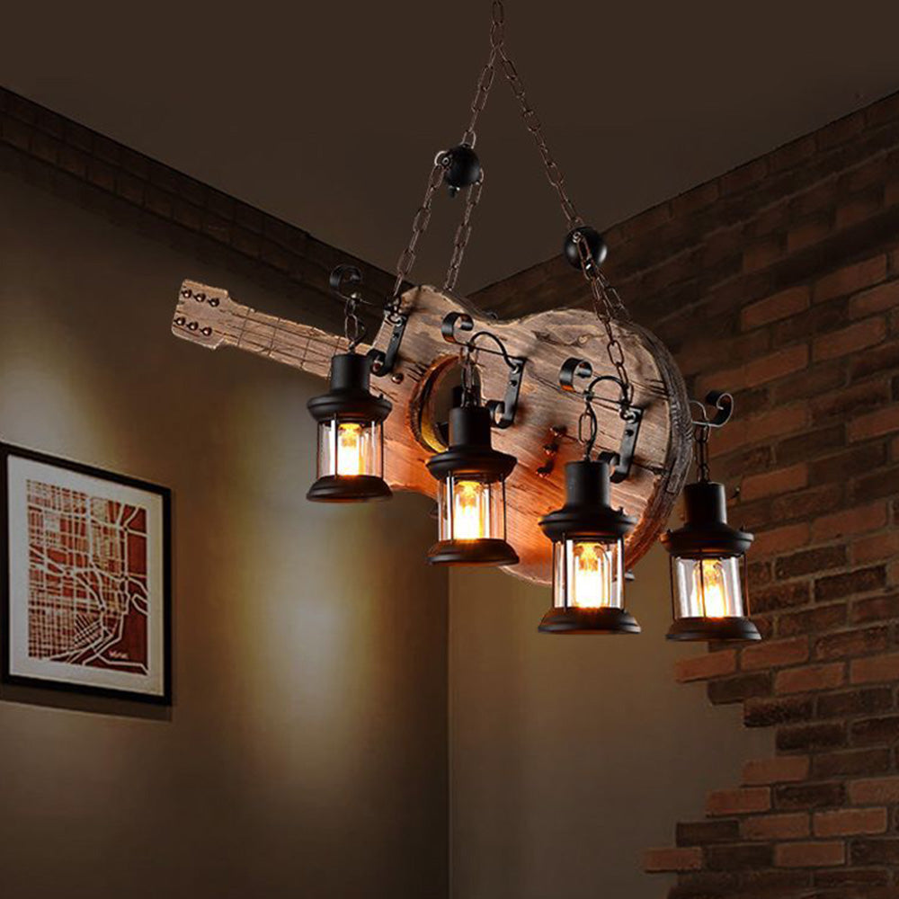 Austin Retro Gitaar Hanglamp Metaal Hout Slaapkamer Woonkamer