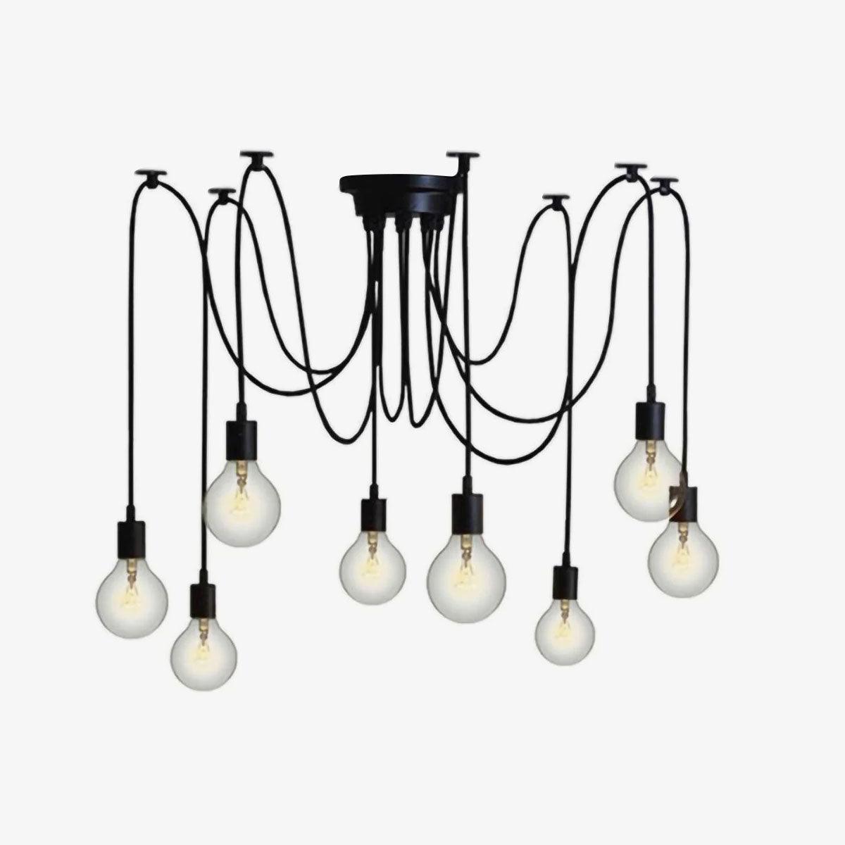 Alessio Retro Design Country Spider LED Hanglampen Metaal Zwart/Wit