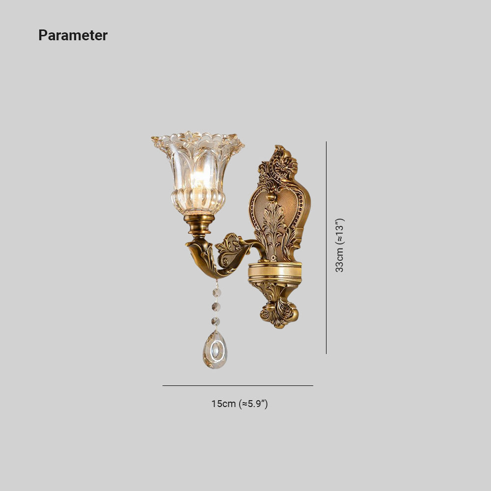 Félicie Frans Vintage Wandlamp Metaal Glas Woonkamer Slaapkamer