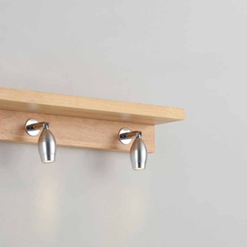Ozawa Moderne Rond/Rechthoek/Ovaal LED Wandlamp Hout/Acryl Bruin Slaap/Woon/Badkamer