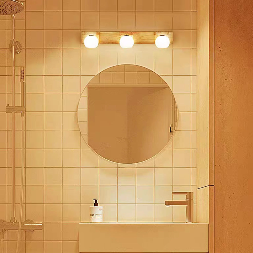 Ozawa Modern Spiegel LED Wandlamp Hout Glas Metaal Badkamer