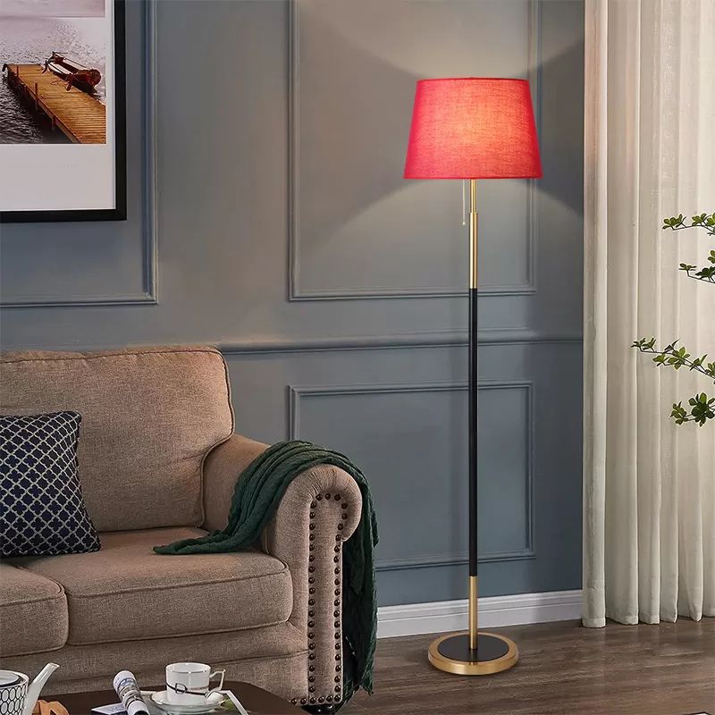Eryn Moderne Cilinder Metalen Stoffen Vloerlamp Zwart/Wit/Rood/Beige Metaal/Stof Woonkamer/Slaapkamer