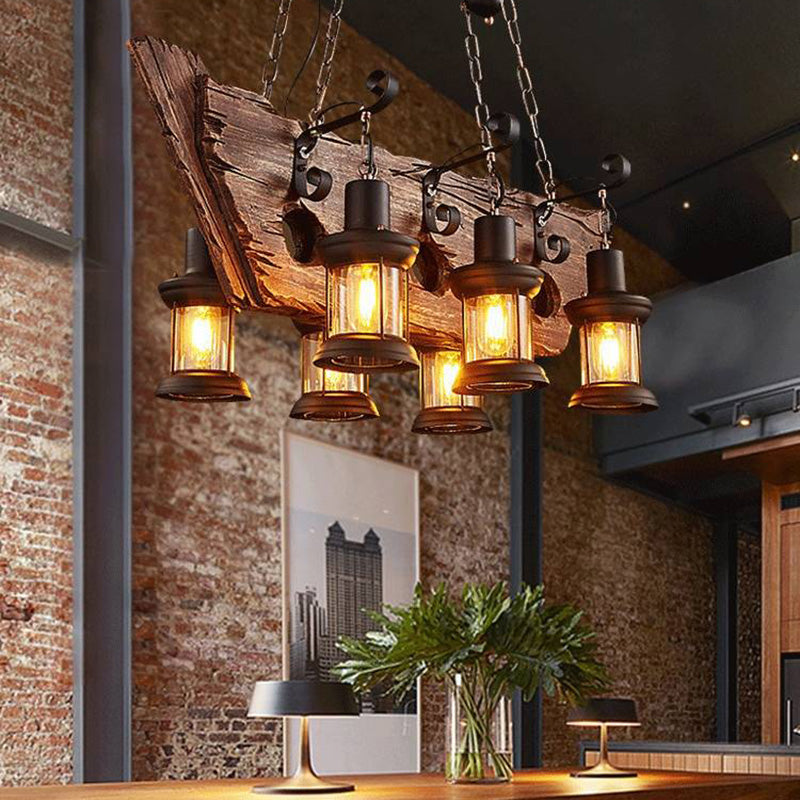 Austin Retro Design Hanglamp Kroonluchter Van Hout/Metaal