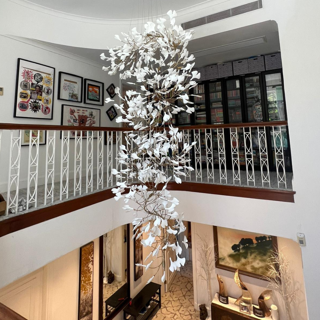 Olivia Moderne Wit Blad Hanglamp, Metaal Woonkamer/Slaapkamer