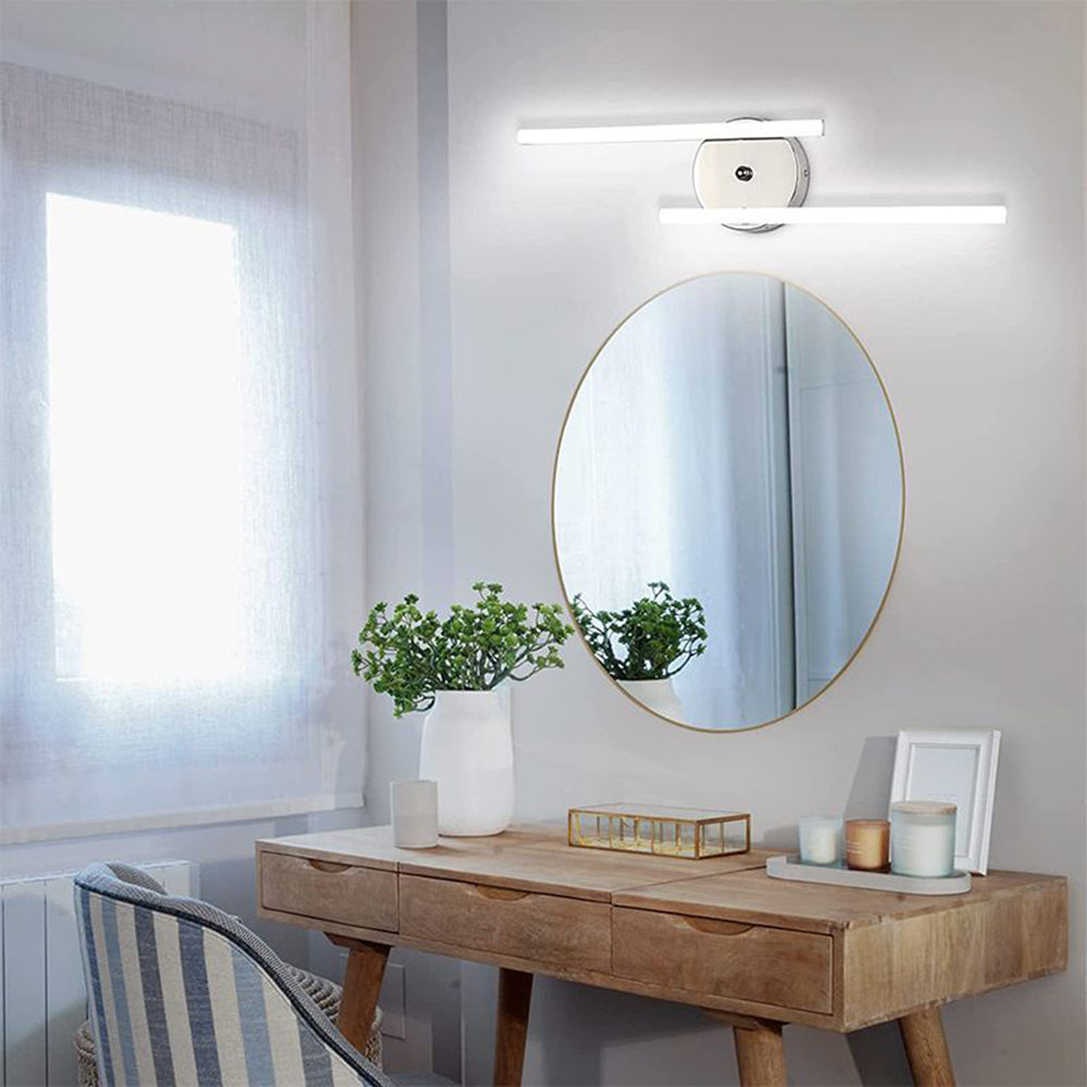 Edge Moderne LED Wandlamp Zwart/Zilver Woon/Slaap/Badkamer Binnen Kiezelzuurgel&Metaal