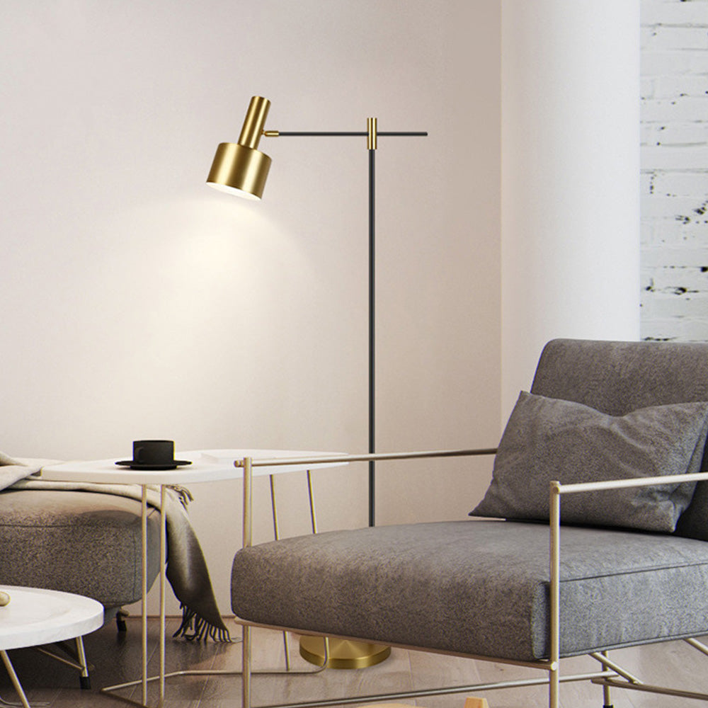 Freja Luxe Lineaire LED Vloerlamp Zwart Goud Metaal Slaapkamer Woonkamer