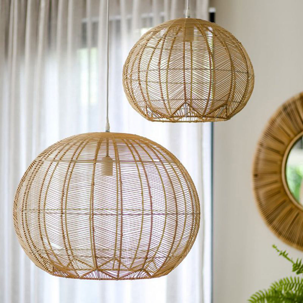 Ritta Vintage Design LED Hanglamp Rotan Metaal Studeerkamer