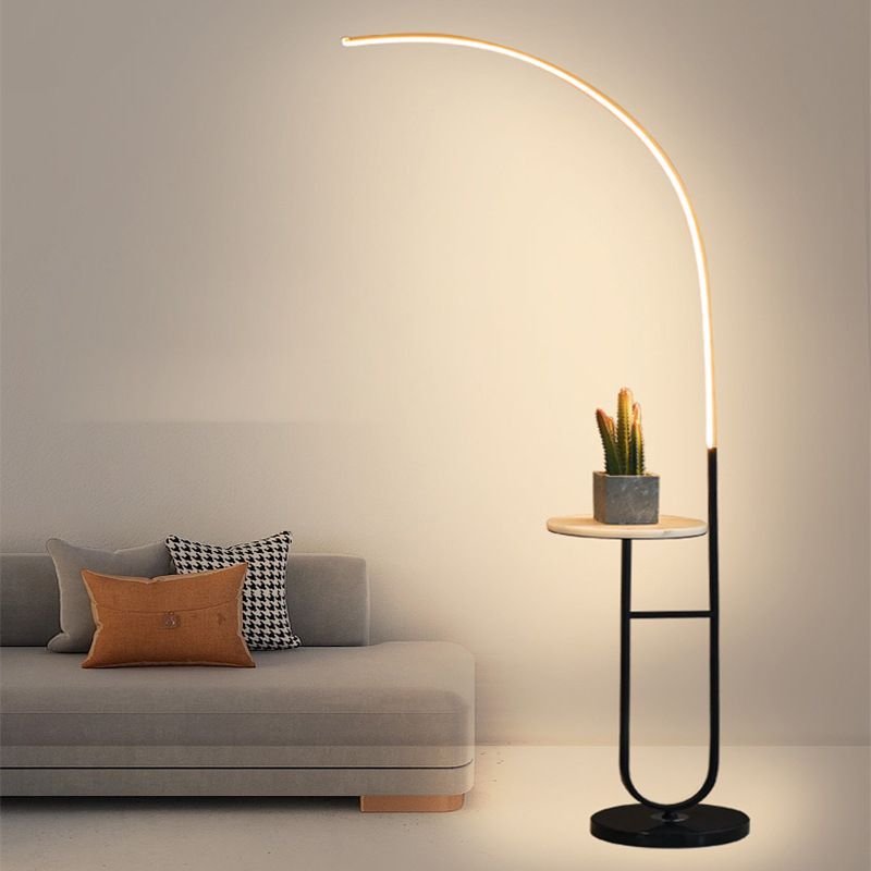 Edge Modern Nachtkastje Vloerlamp  Zwart Marmer/Acryl