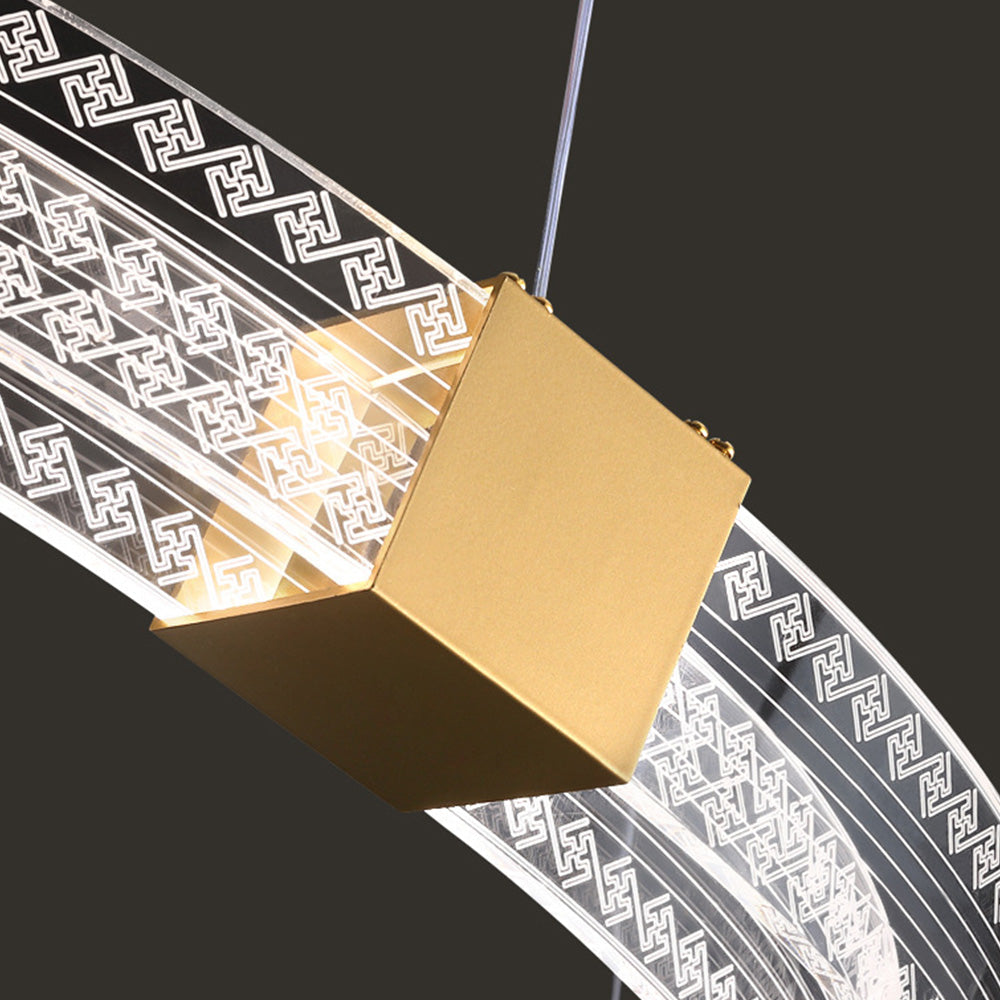 Evette Modern Ronde/Ovaal LED Hanglamp Acryl/Metaal Goud Slaap/Woon/Eetkamer