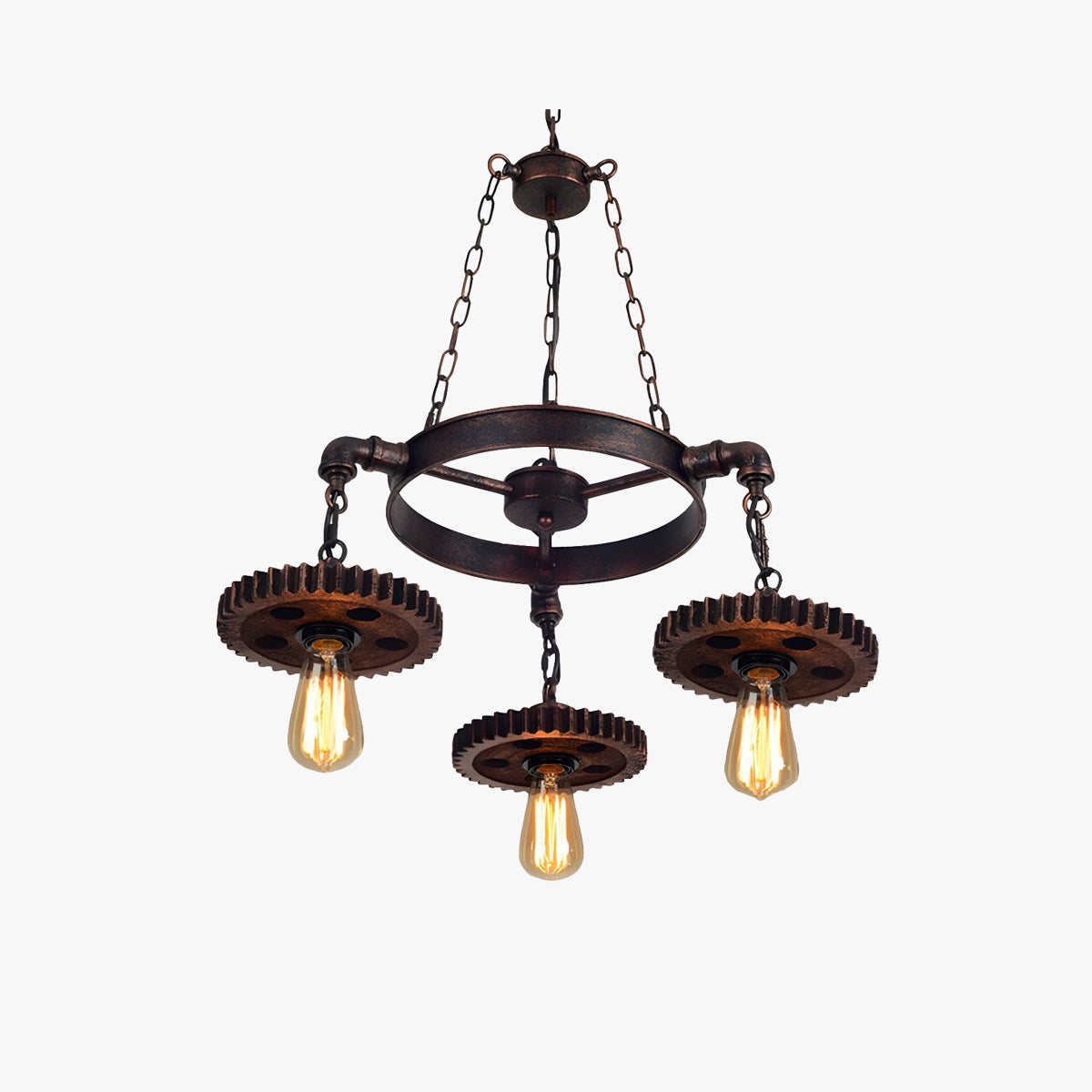 Alessio Industriële Metaal Tandwiel Ring Hanglamp Brons