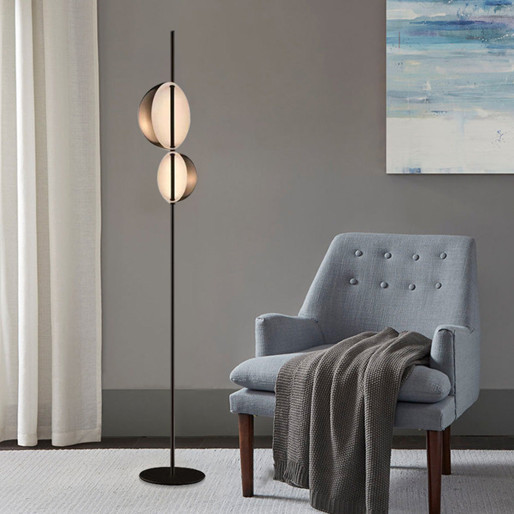 Salgado Ronde Design LED Vloerlamp Zwart Goud Metaal Slaapkamer