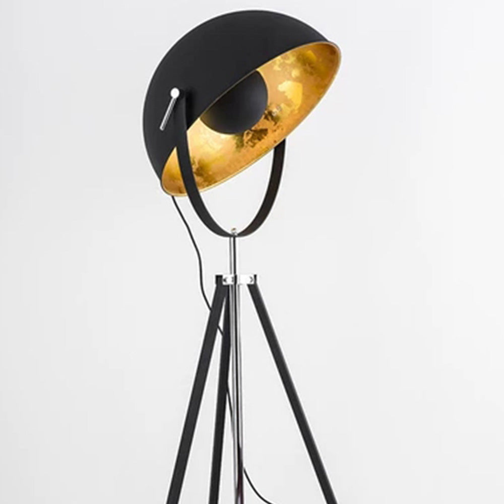 Salgado Industrie Bol LED Vloerlamp Zwart Metaal Hout Woonkamer