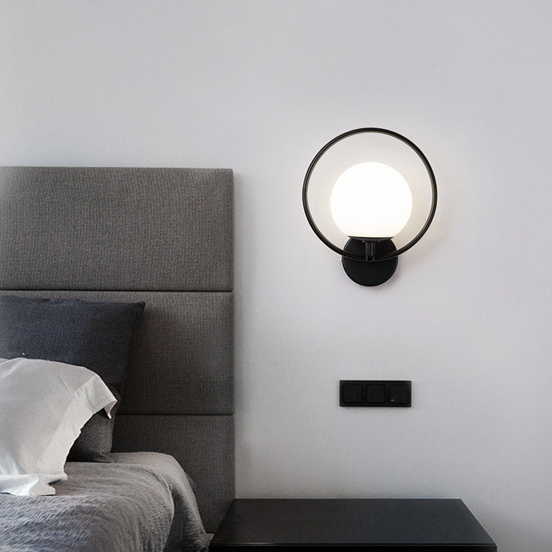 Valentina Moderne LED Indoor Wandlampen Zwart/Goud Glas Slaapkamer Hal