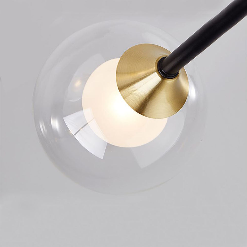 Valentina Moderne Design LED Nordic Bolvormige Kroonluchter Metaal/Glas Zwart/Goud Woon/Slaapkamer