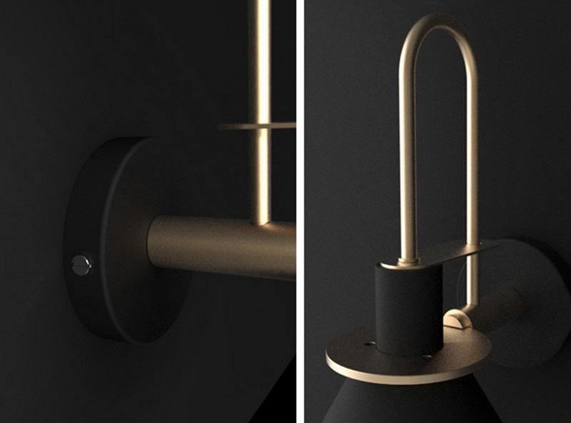 Solerine wandlamp zwart goud minimalistisch