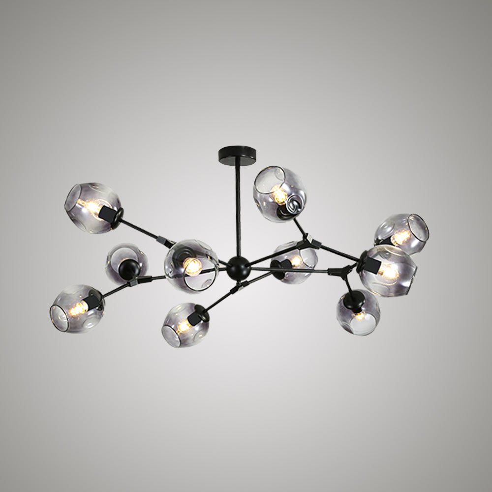 Valentina Moderne Bubbel LED Hanglamp Metaal/Glas Zwart/Goud Woonkamer/Slaapkamer