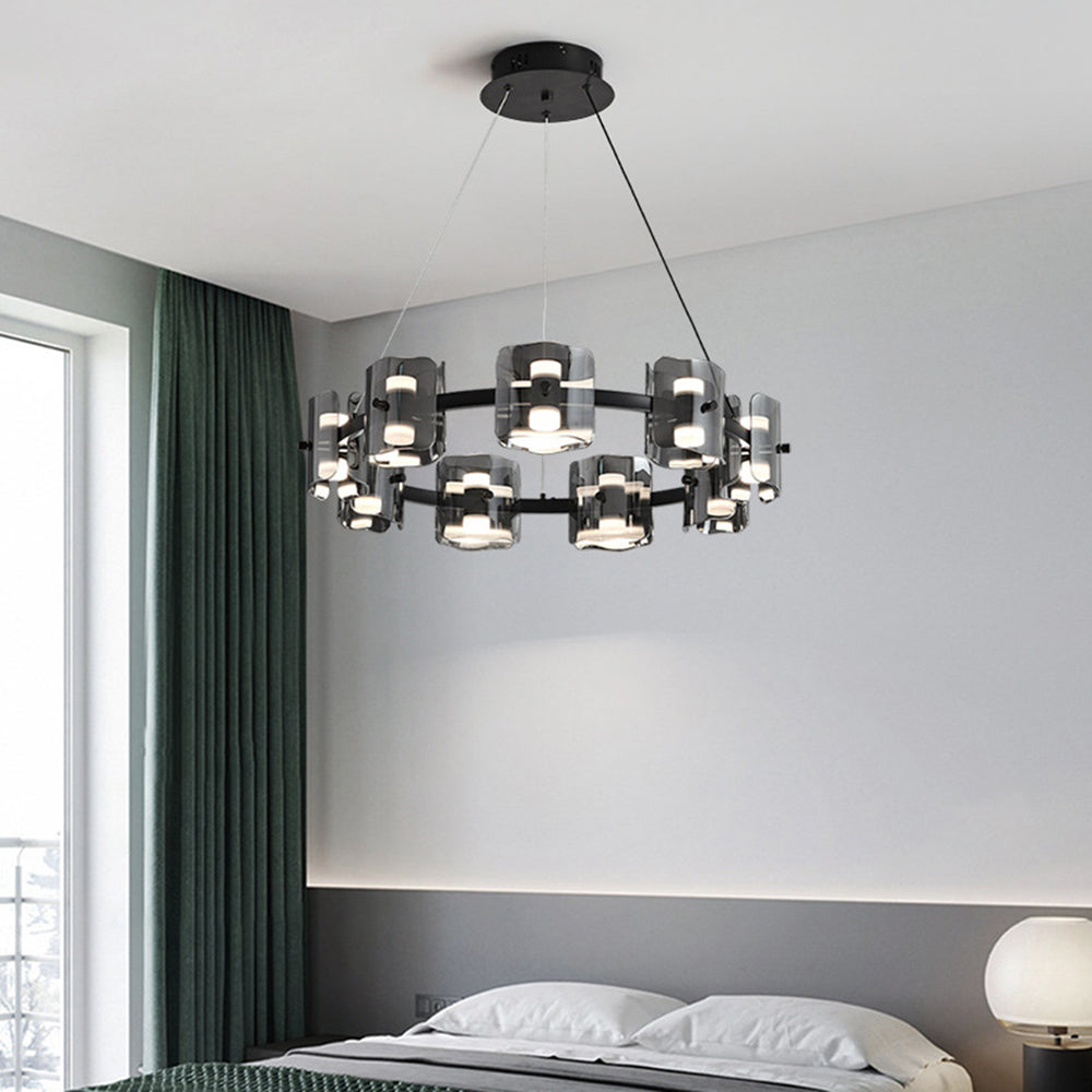 Evette Moderne Design Minimalistische Ronde Hanglamp Metalen/Glas Zwart/Goud Slaap/Eetkamer