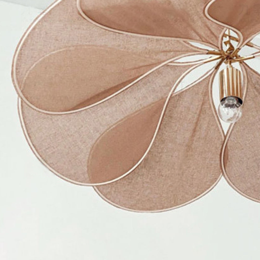 Renée Design Bloem LED Hanglamp Metaal/Stof Wit/Bruin Slaap/Woon/Eetkamer