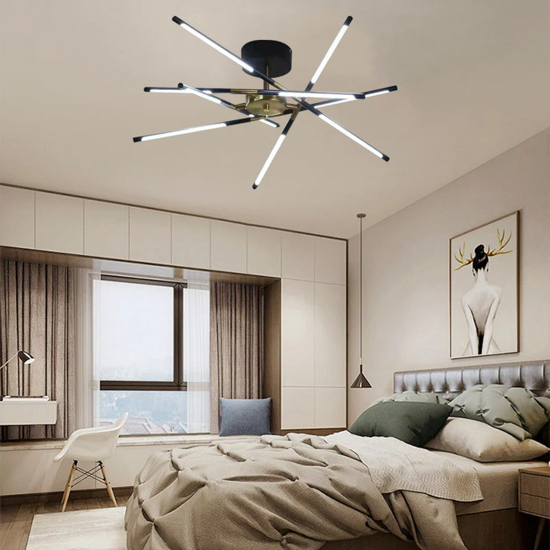 Edge Industriele LED Plafondlamp Zwart/Goud Metaal Acryl Woon/Slaapkamer