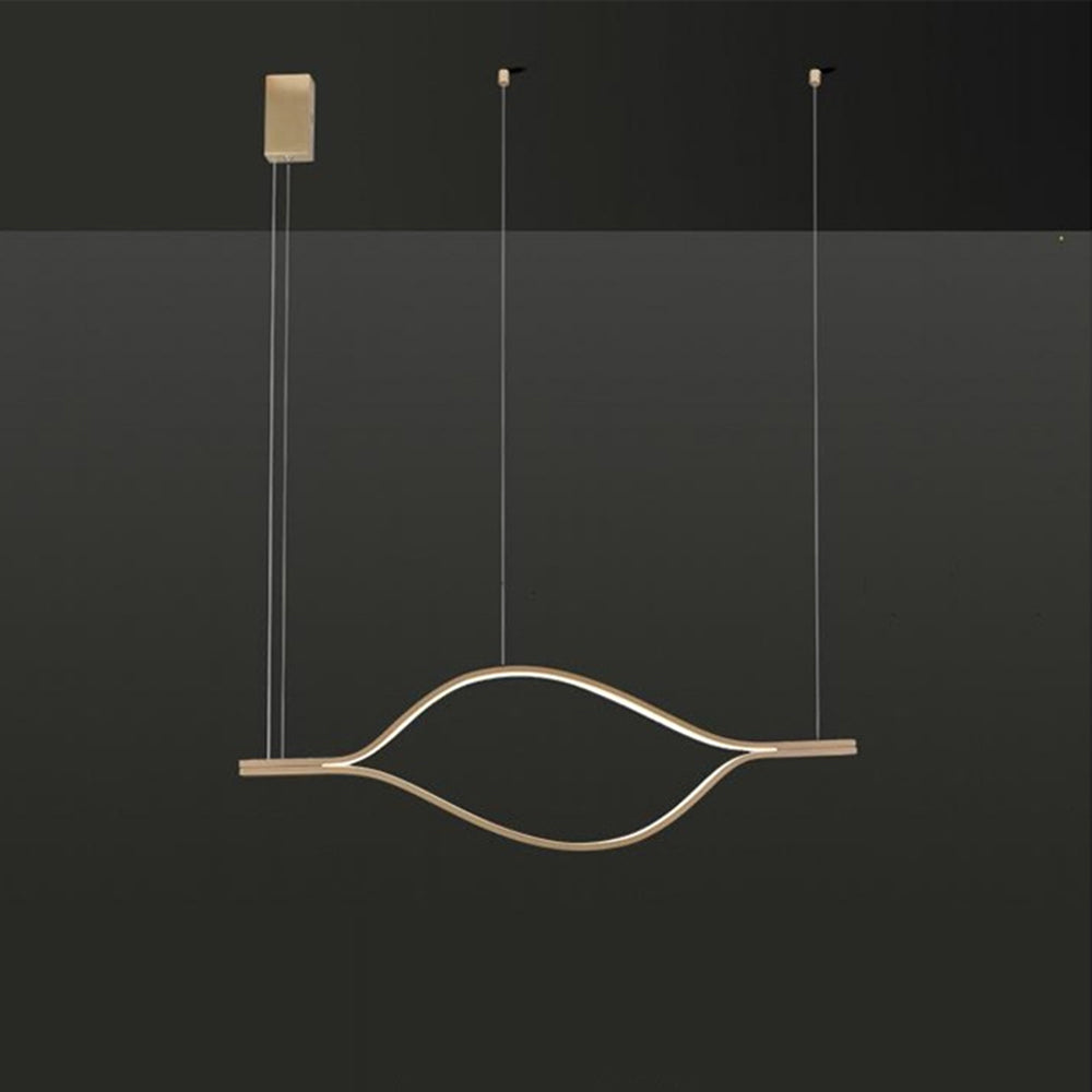 Edge Moderne Wave LED Hanglamp Goud Metaal Slaapkamer