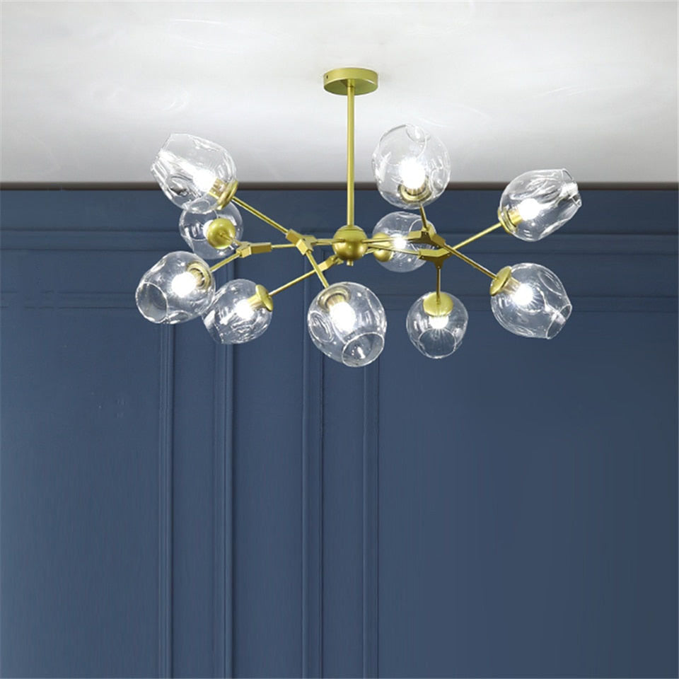 Valentina Moderne Bubbel LED Hanglamp Metaal/Glas Zwart/Goud Woonkamer/Slaapkamer