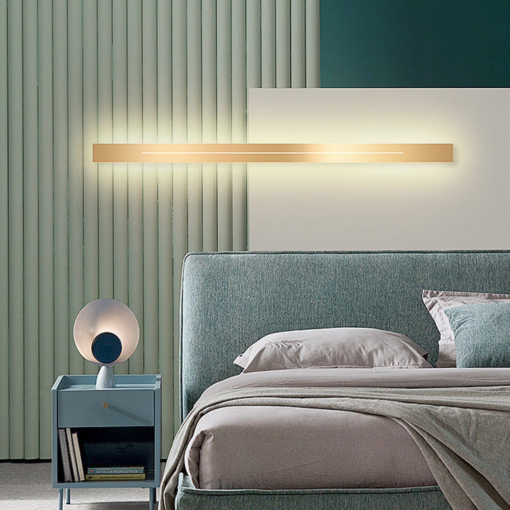 Edge Moderne Lineaire LED Wandlamp Zwart/Goud Acryl Badkamer
