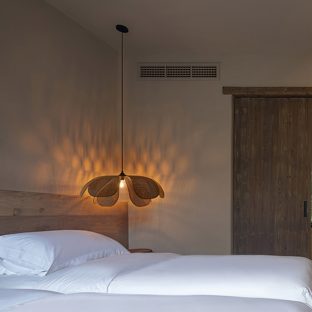 Ritta Bloemen Hanglamp Rotan & Wilg Gevlochten Slaapkamer/Woonkamer